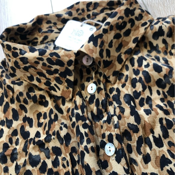 NWT Zara trf Collection Leopard Print Cropped Button Up Shirt Size S - Picture 5 of 9